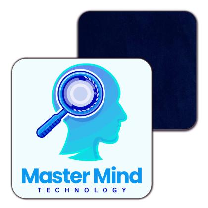 Melamine Square Coaster, Blue Baize Reverse