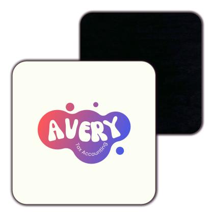 Melamine Square Coaster, Black Baize Reverse