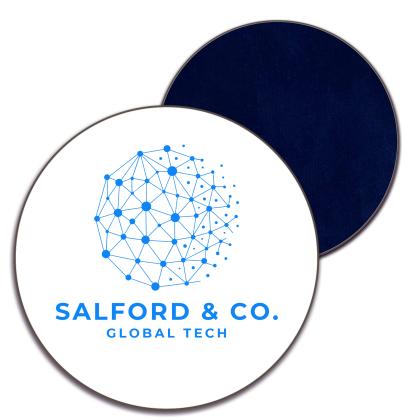 Melamine Round Coaster, Blue Baize Reverse