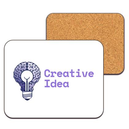 Melamine Rectangle Coaster, Cork Reverse