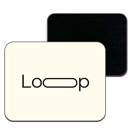Melamine Rectangle Coaster, Black Baize Reverse