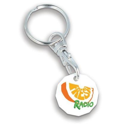 100% Recycled Trolley Coin Keyring  (25910)