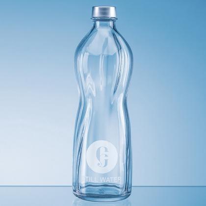 1ltr Rippled Aqua Screw Top Bottle (25457)