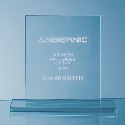 15cm x 12.5cm x 10mm Jade Glass Rectangle Award (25449)
