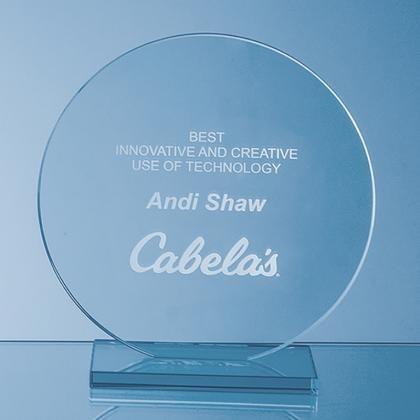 15cm x 10mm Jade Glass Circle Award (25454)