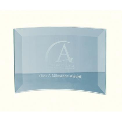 10cm x 14.5cm x 5mm Jade Glass Bevelled Crescent (25451)