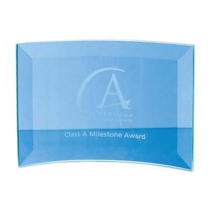 10cm x 14.5cm x 5mm Jade Glass Bevelled Crescent (25451)