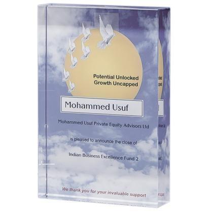 10cm x 15cm Optical Crystal Rectangle Award, H or V (25447)