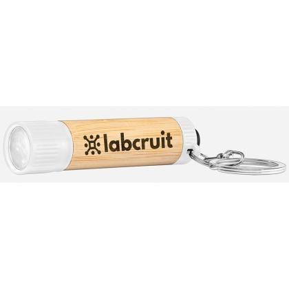 Bamboo LED Torch with Keyring (25925)
