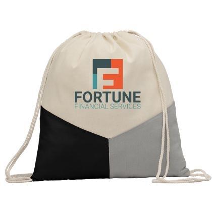 Triad - Multicolour Recycled Cotton Blend Drawstring Bag (25659)