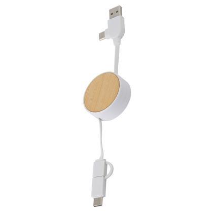 Bamboo extendable charging cable (25515)
