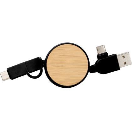 Bamboo extendable charging cable (25515)