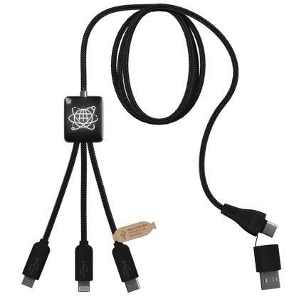 SCX.design C45 5-in-1 rPET charging cable with data transfer (25534)