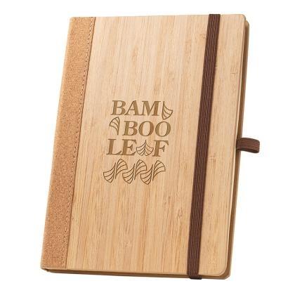A5 notebook with hard cover in bamboo and cork sheets (25311)