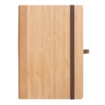 A5 notebook with hard cover in bamboo and cork sheets (25311)