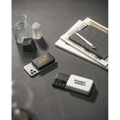 AMPERE 5. 5,000 mAh magnetic power bank with 15W superfast wireless charger in recycled ABS (100% rABS) (25571)