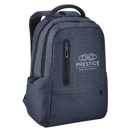 RE-BOSTON. 2Tone recycled nylon waterproof laptop backpack with 210D recycled polyester compartment (25620)