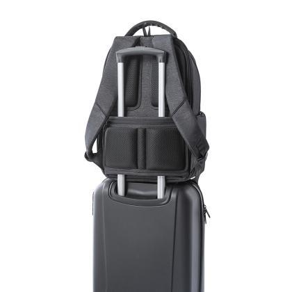 RE-BOSTON. 2Tone recycled nylon waterproof laptop backpack with 210D recycled polyester compartment (25620)