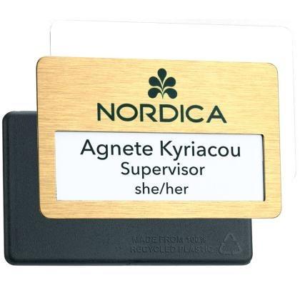 Metal faced reusable name window badges  (25596)