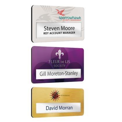 Metal faced reusable name window badges  (25596)