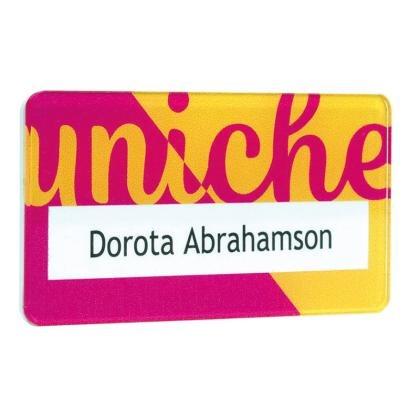 Acrylic faced reusable name window badges (25610)