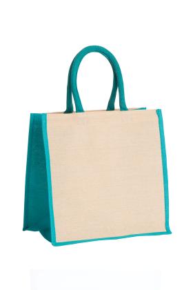 Amazon Juco Jute Bag With Coloured Gusset And Soft Loop Handles