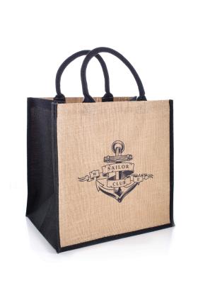 Brecon Jute Bags With Coloured Gusset And Handles