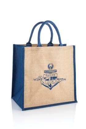Brecon Jute Bags With Coloured Gusset And Handles