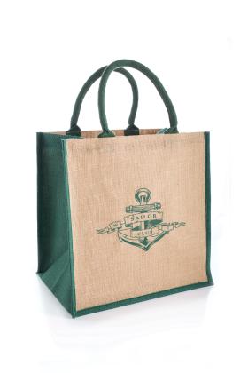 Brecon Jute Bags With Coloured Gusset And Handles