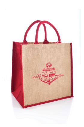 Brecon Jute Bags With Coloured Gusset And Handles