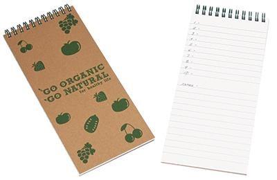 Enviro-Smart - 1/3rd A4 Natural card cover wiro-bound list pad