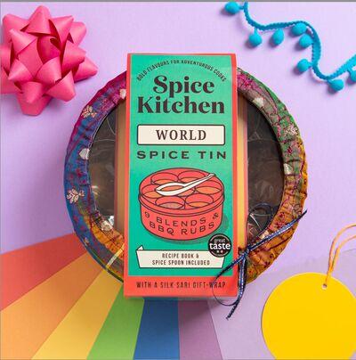 World Spice Tin with Sari Wrap