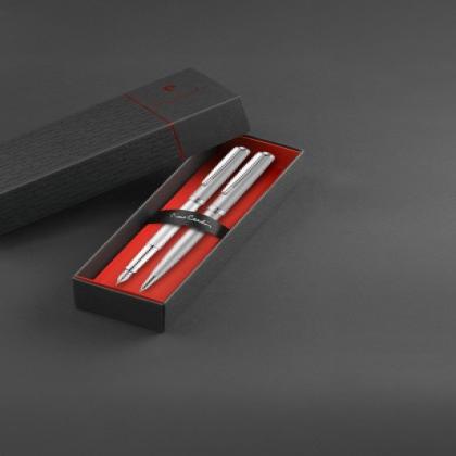 Pen Set - Pierre Cardin Montfort Silver Pen and Fountain Pen with PB15 Box