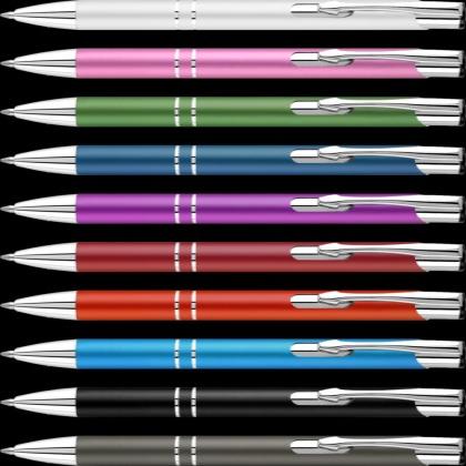 Electra Classic Satin Metal Ballpoint Pen (Blue Ink)