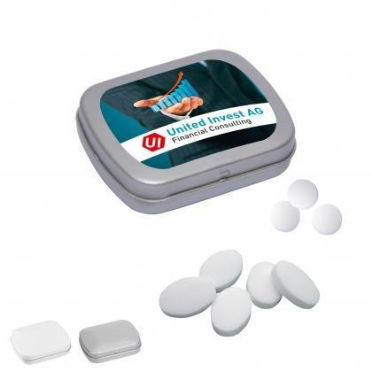 Mini Tin with Hinged Lid with Peppermint Pastilles, 20g