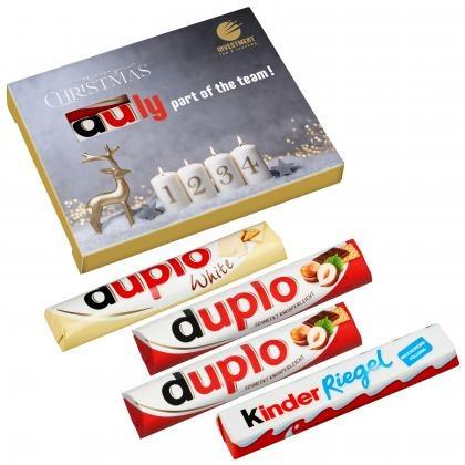 Pack of 4 „Advent days“ duplo (duplo classic, duplo white & Kinder Chocolate)