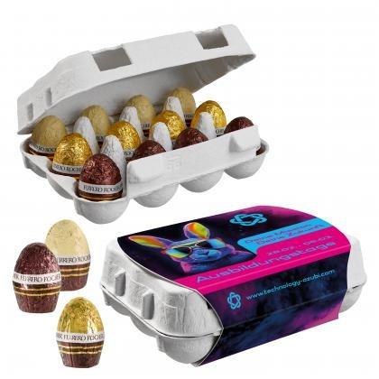 Paper Easter Egg Box of 12 with Ferrero Rocher Eggs