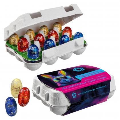 Paper Easter Egg Box of 12 with Lindt Lindor Mini-Eggs