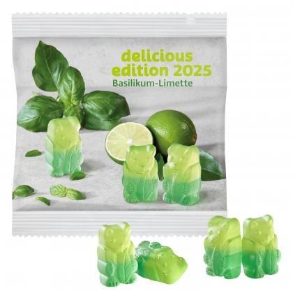 Vegan Basil-Lime Bears in a Compostable Bag