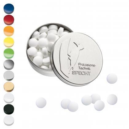 XS Pocket Tin with Embossed Lid with Stevia* Peppermint Pastilles, 18g