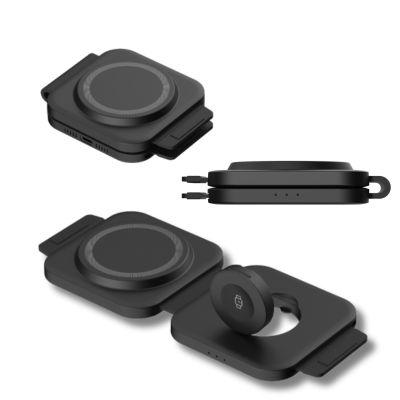 Noir Duo folding wireless charging station