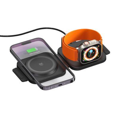 Noir Duo folding wireless charging station