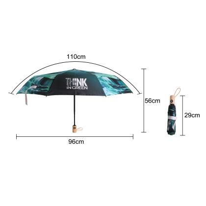 Triple folding RPET umbrella - auto open and close