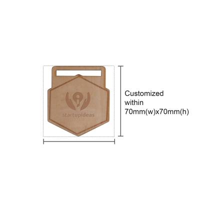 Custom Shaped Wooden Medal with RPET Lanyard