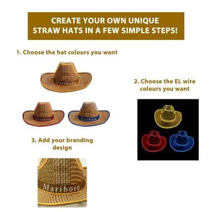 Light Up Straw Hats