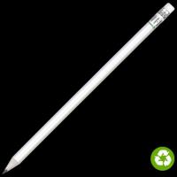 Recycled Paper Pencil with White Eraser - White