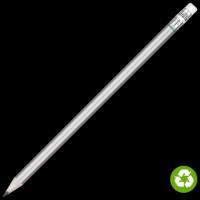 Recycled Paper Pencil with White Eraser - Silver