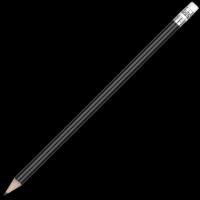 Wooden Argente Pencil with White Eraser - Black