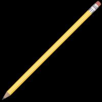 Certified Sustainably Sourced Wooden Pencil with Pink Eraser - Yellow
