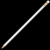Wooden Oro Pencil with White Eraser - Silver